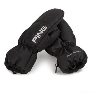 New PING Golf Black Cart Mittens Gloves OSFA Unisex NWT
